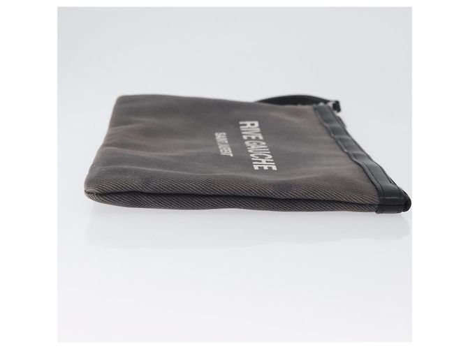 SAINT LAURENT Clutch Tasche aus grauem Canvas mit Silber authentisch 172695 Braun - Ansicht 3