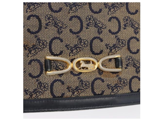 Céline Borsa a Spalla Celine C Sulky in Tela Blu Navy e Oro Auth gh1796 D'oro - vista 18