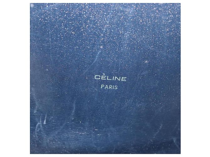 Céline Borsa a Spalla Celine C Sulky in Tela Blu Navy e Oro Auth gh1796 D'oro - vista 20
