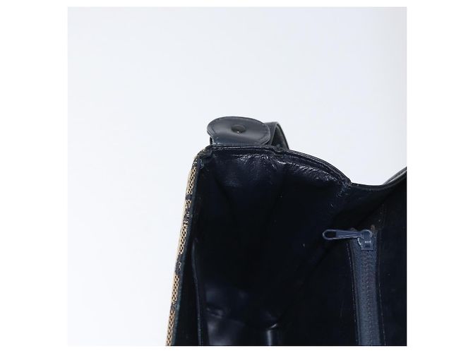 Céline Borsa a Spalla Celine C Sulky in Tela Blu Navy e Oro Auth gh1796 D'oro - vista 22