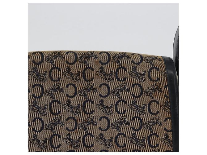 Céline Borsa a Spalla Celine C Sulky in Tela Blu Navy e Oro Auth gh1796 D'oro - vista 3