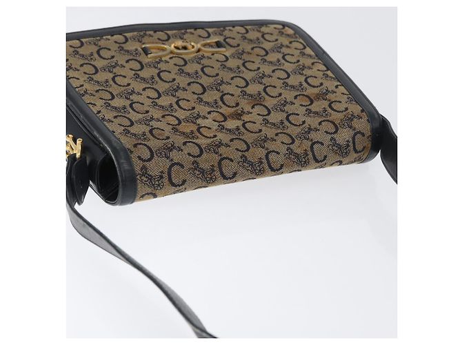 Céline Borsa a Spalla Celine C Sulky in Tela Blu Navy e Oro Auth gh1796 D'oro - vista 7