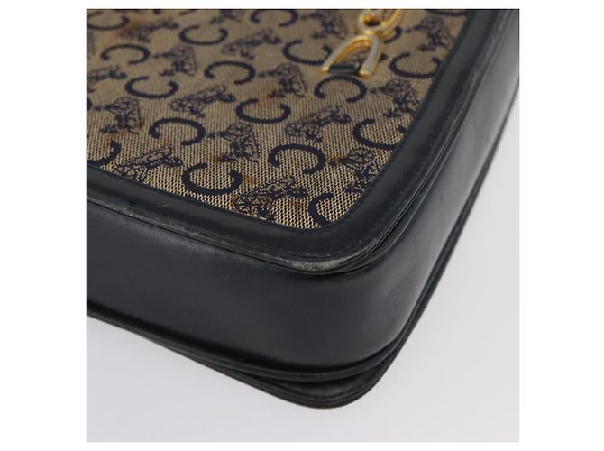Céline Borsa a Spalla Celine C Sulky in Tela Blu Navy e Oro Auth gh1796 D'oro - vista 9