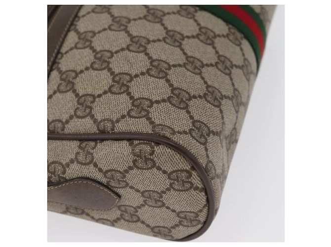 Borsa Sherry Line GG Supreme Web di GUCCI in PVC Beige Rosso 68 02 005 Auth 172748 - vista 9