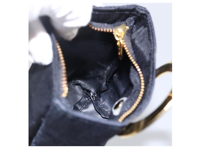 Céline Bolso Circular CELINE Nylon Marino Oro Auth 166247A Dorado Azul marino - vista 18