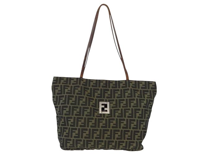 FENDI Zucca Canvas Tote Bag Braun Schwarz Auth 173610 - Ansicht 13
