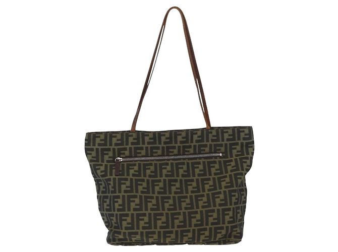 FENDI Zucca Canvas Tote Bag Braun Schwarz Auth 173610 - Ansicht 2