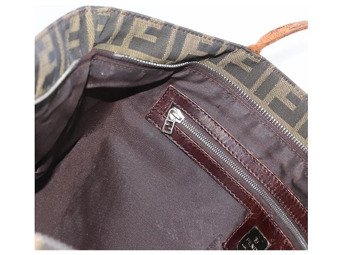 FENDI Zucca Canvas Tote Bag Braun Schwarz Auth 173610 - Ansicht 20