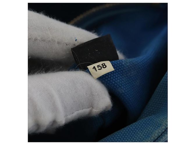 PRADA Canapa M Borsa a mano in tela 2 in 1 Blu Oro Auth ARZ233 D'oro - vista 12