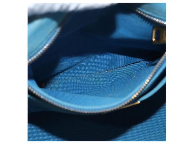 PRADA Canapa M Borsa a mano in tela 2 in 1 Blu Oro Auth ARZ233 D'oro - vista 23