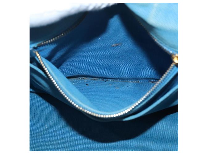 PRADA Canapa M Borsa a mano in tela 2 in 1 Blu Oro Auth ARZ233 D'oro - vista 25