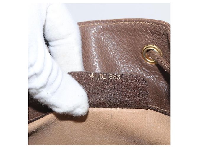 Borsa Gucci GG Supreme Web Sherry Line PVC Beige Oro 41 02 085 Auth ka2661 D'oro - vista 12