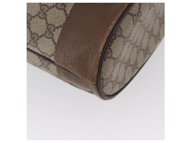 Borsa Gucci GG Supreme Web Sherry Line PVC Beige Oro 41 02 085 Auth ka2661 D'oro - vista 15