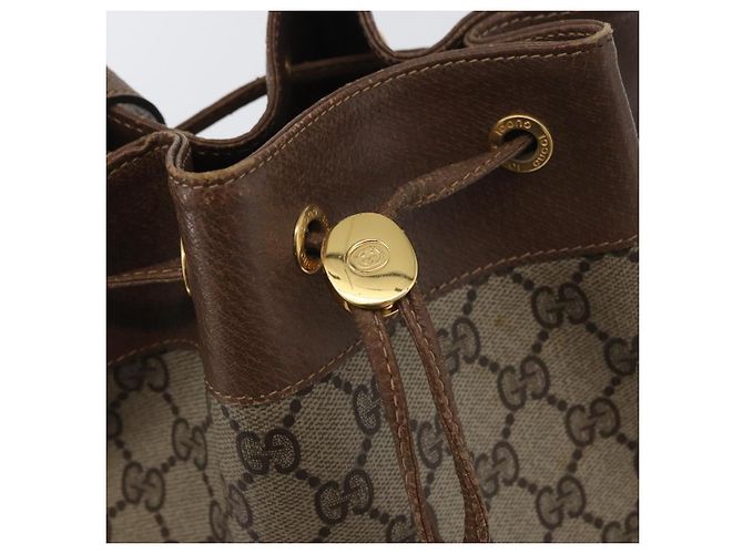 Borsa Gucci GG Supreme Web Sherry Line PVC Beige Oro 41 02 085 Auth ka2661 D'oro - vista 17