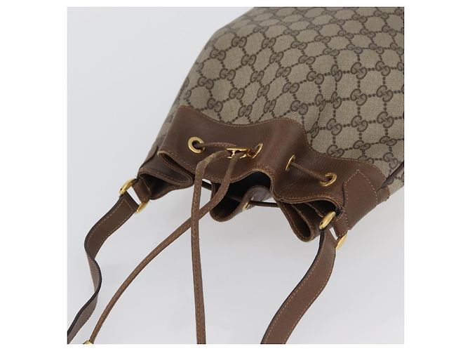 Borsa Gucci GG Supreme Web Sherry Line PVC Beige Oro 41 02 085 Auth ka2661 D'oro - vista 6