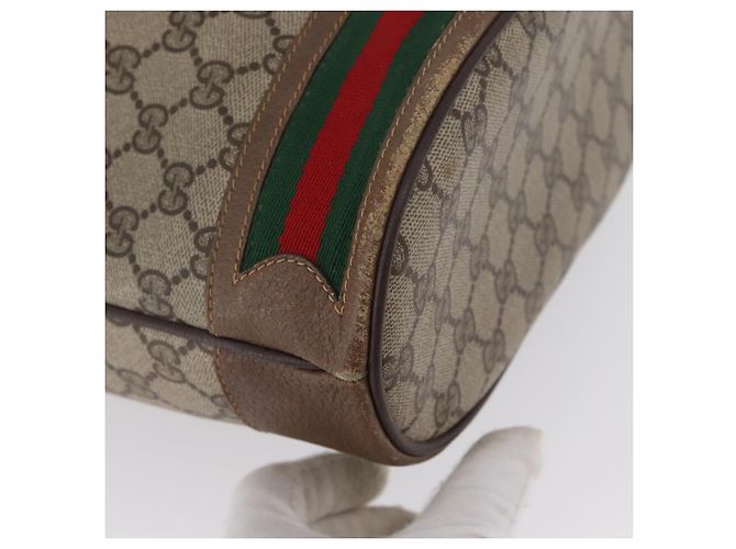 Borsa Gucci GG Supreme Web Sherry Line PVC Beige Oro 41 02 085 Auth ka2661 D'oro - vista 9