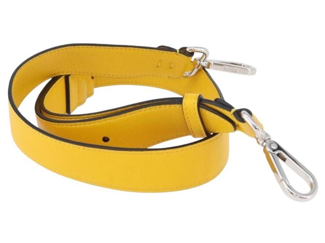 FENDI Cintura in Pelle per Spalla 35,4""-43,3"" Gialla Auth LNZ434 Giallo - vista 5