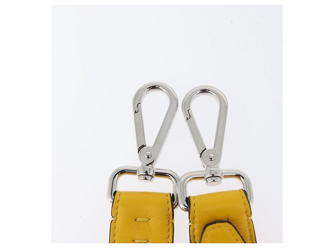 FENDI Cintura in Pelle per Spalla 35,4""-43,3"" Gialla Auth LNZ434 Giallo - vista 7