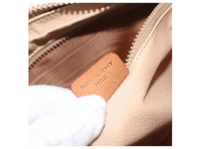 Céline Clutch in tela Macadam CELINE in pelle PVC beige oro Auth ki6467 D'oro - vista 12