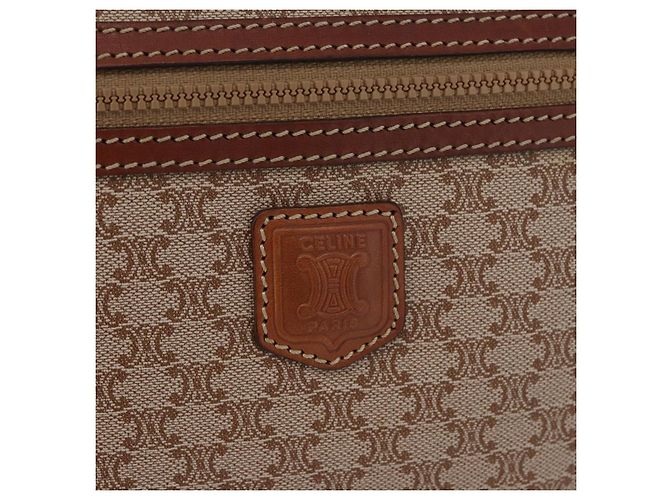 Céline Clutch in tela Macadam CELINE in pelle PVC beige oro Auth ki6467 D'oro - vista 20