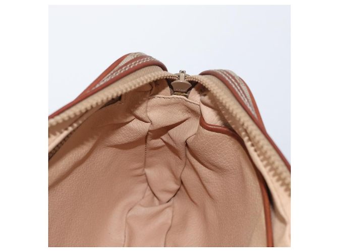 Céline Clutch in tela Macadam CELINE in pelle PVC beige oro Auth ki6467 D'oro - vista 22