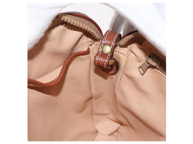 Céline Clutch in tela Macadam CELINE in pelle PVC beige oro Auth ki6467 D'oro - vista 23