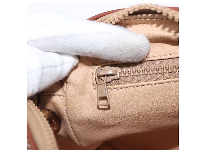 Céline Clutch in tela Macadam CELINE in pelle PVC beige oro Auth ki6467 D'oro - vista 26
