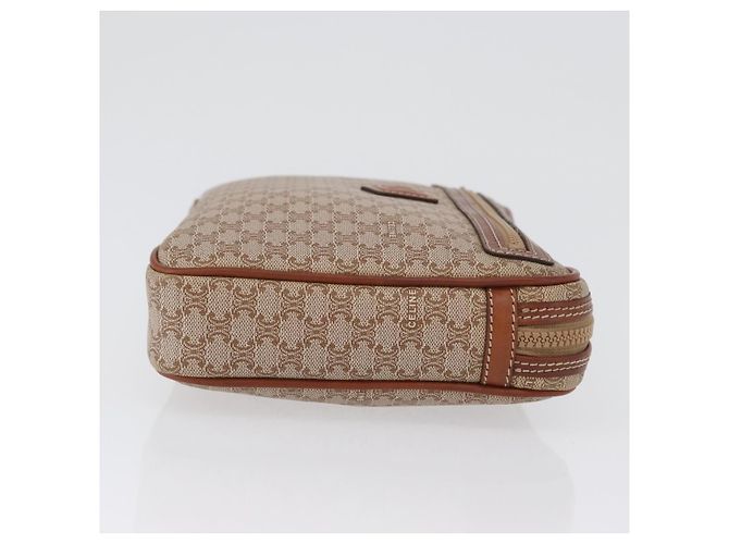 Céline Clutch in tela Macadam CELINE in pelle PVC beige oro Auth ki6467 D'oro - vista 3