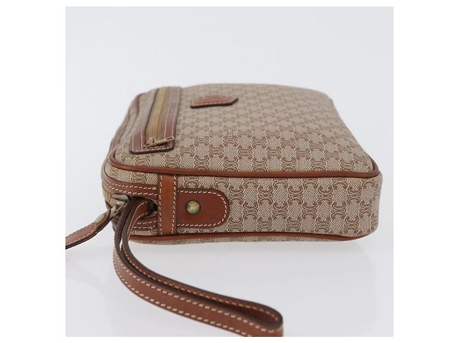 Céline Clutch in tela Macadam CELINE in pelle PVC beige oro Auth ki6467 D'oro - vista 4