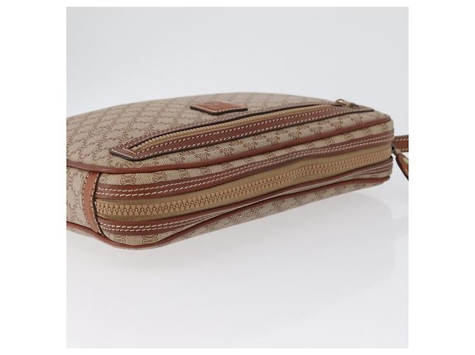 Céline Clutch in tela Macadam CELINE in pelle PVC beige oro Auth ki6467 D'oro - vista 6