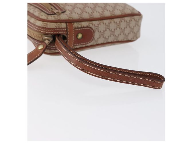 Céline Clutch in tela Macadam CELINE in pelle PVC beige oro Auth ki6467 D'oro - vista 7