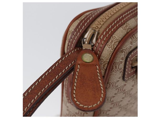 Céline Clutch in tela Macadam CELINE in pelle PVC beige oro Auth ki6467 D'oro - vista 8