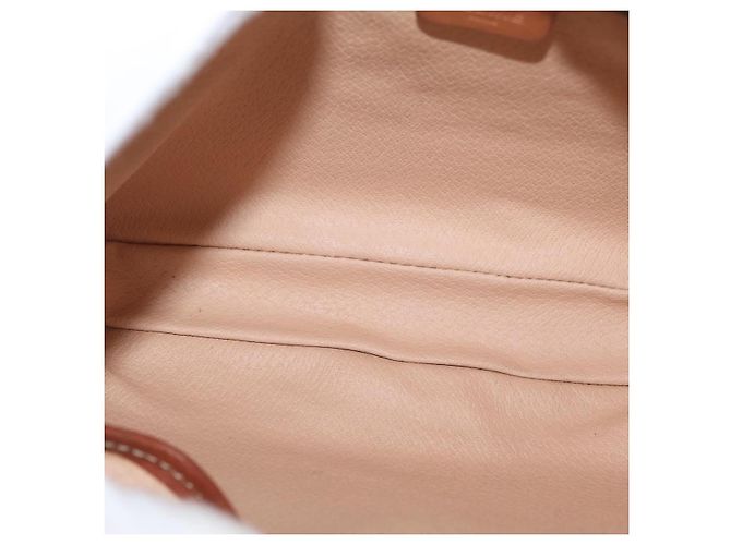 Céline Clutch in tela Macadam CELINE in pelle PVC beige oro Auth ki6467 D'oro - vista 9