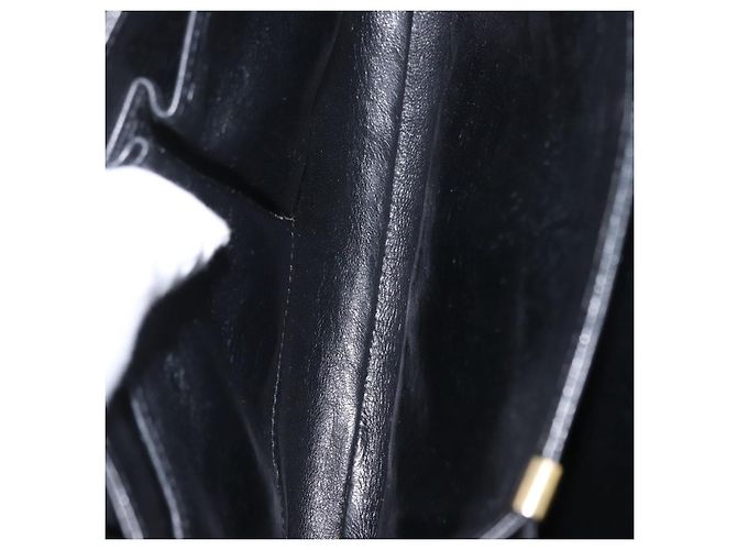 Borsa a Spalla CÉLINE Carrozza in Pelle Nera e Oro Auth ki6513 Nero D'oro - vista 12