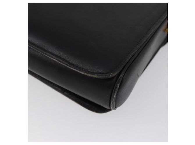 Borsa a Spalla CÉLINE Carrozza in Pelle Nera e Oro Auth ki6513 Nero D'oro - vista 16