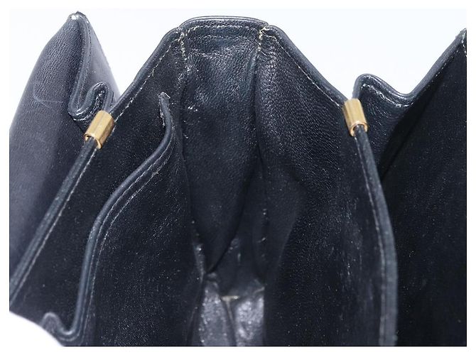 Borsa a Spalla CÉLINE Carrozza in Pelle Nera e Oro Auth ki6513 Nero D'oro - vista 18