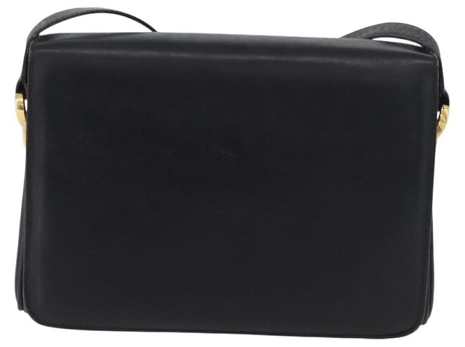 Borsa a Spalla CÉLINE Carrozza in Pelle Nera e Oro Auth ki6513 Nero D'oro - vista 2