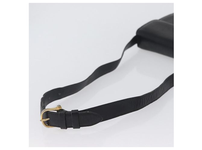 Borsa a Spalla CÉLINE Carrozza in Pelle Nera e Oro Auth ki6513 Nero D'oro - vista 7