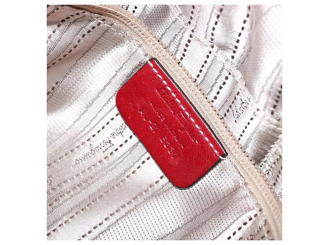 Borsa a mano Gancini in pelle rossa Salvatore Ferragamo Auth ARZ205 Rosso - vista 12