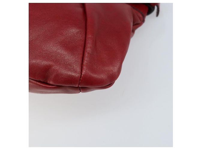 Borsa a mano Gancini in pelle rossa Salvatore Ferragamo Auth ARZ205 Rosso - vista 14