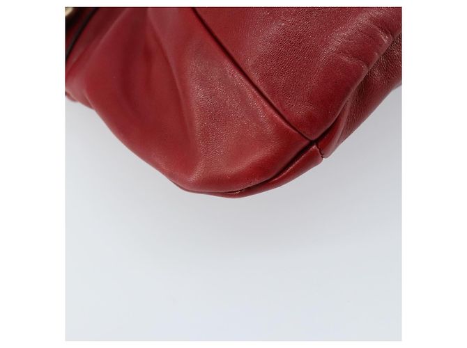 Borsa a mano Gancini in pelle rossa Salvatore Ferragamo Auth ARZ205 Rosso - vista 15