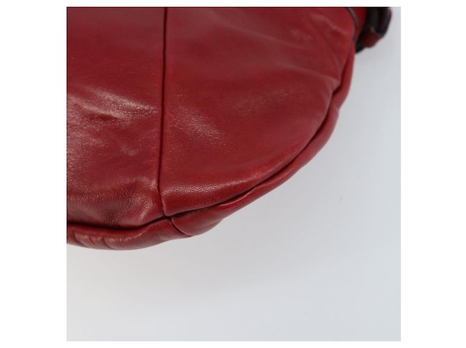 Borsa a mano Gancini in pelle rossa Salvatore Ferragamo Auth ARZ205 Rosso - vista 16