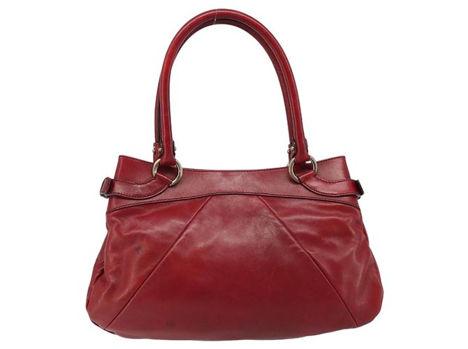Borsa a mano Gancini in pelle rossa Salvatore Ferragamo Auth ARZ205 Rosso - vista 2