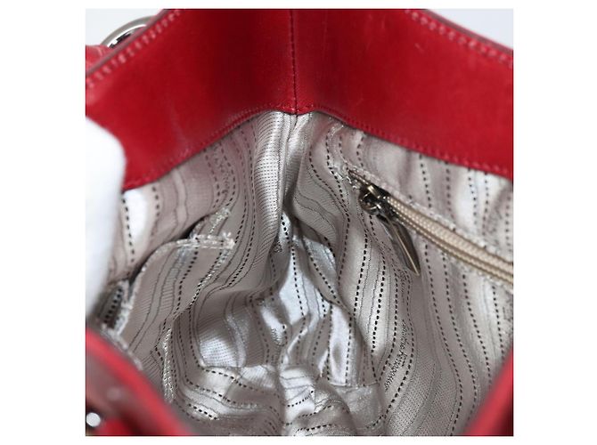 Borsa a mano Gancini in pelle rossa Salvatore Ferragamo Auth ARZ205 Rosso - vista 21