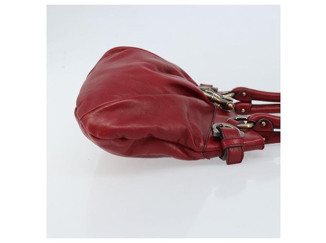 Borsa a mano Gancini in pelle rossa Salvatore Ferragamo Auth ARZ205 Rosso - vista 3