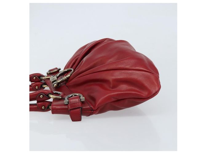 Borsa a mano Gancini in pelle rossa Salvatore Ferragamo Auth ARZ205 Rosso - vista 4