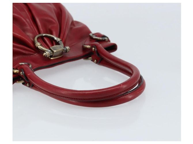 Borsa a mano Gancini in pelle rossa Salvatore Ferragamo Auth ARZ205 Rosso - vista 7