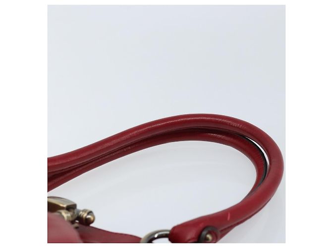 Borsa a mano Gancini in pelle rossa Salvatore Ferragamo Auth ARZ205 Rosso - vista 8
