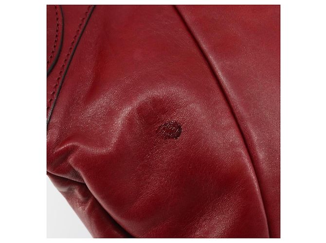 Borsa a mano Gancini in pelle rossa Salvatore Ferragamo Auth ARZ205 Rosso - vista 9