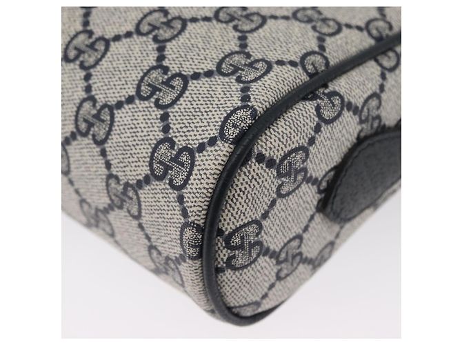 Gucci Borsa a Spalla GG Supreme Sherry Line PVC Navy Gold 98 02 004 Auth ki6519 D'oro Blu navy - vista 17